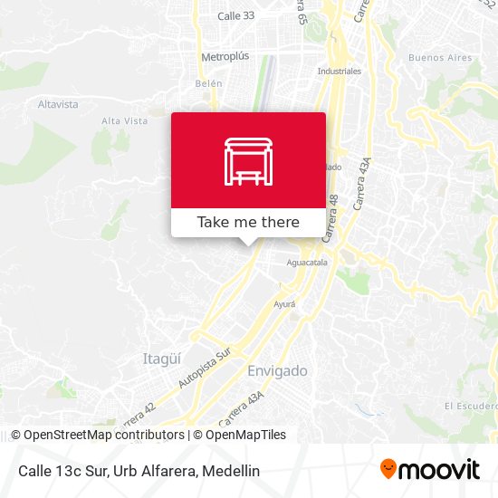 Calle 13c Sur, Urb Alfarera map