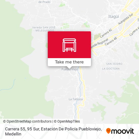 Carrera 55, 95 Sur, Estación De Policía Puebloviejo map