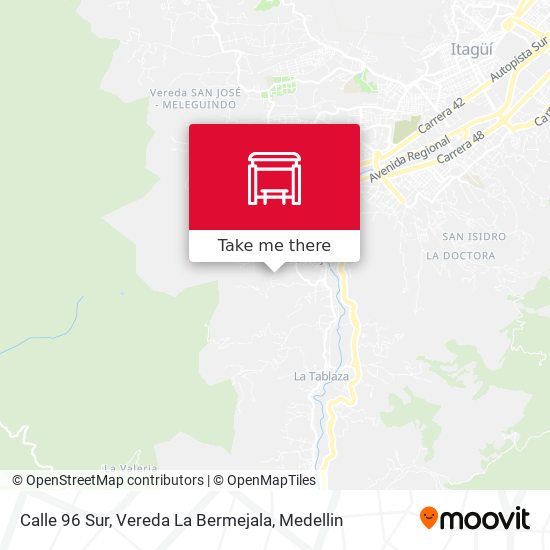 Calle 96 Sur, Vereda La Bermejala map