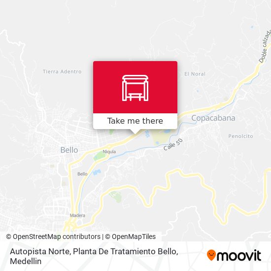 Mapa de Autopista Norte, Planta De Tratamiento Bello