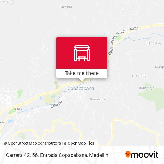Mapa de Carrera 42, 56, Entrada Copacabana