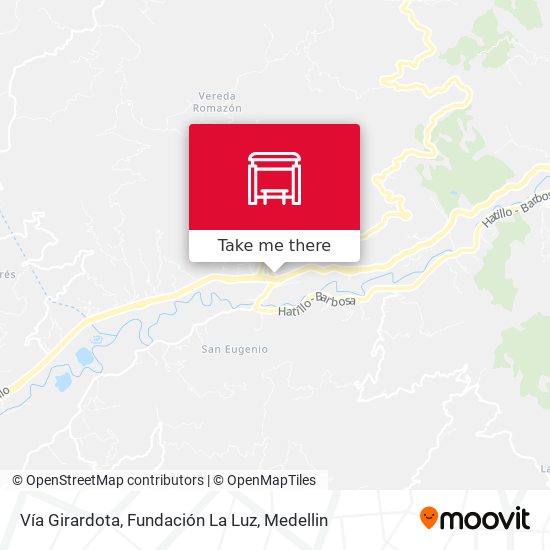 Vía Girardota, Fundación La Luz map