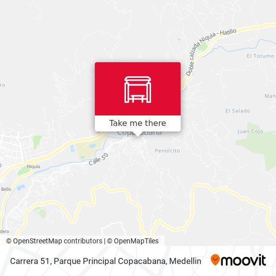 Carrera 51, Parque Principal Copacabana map