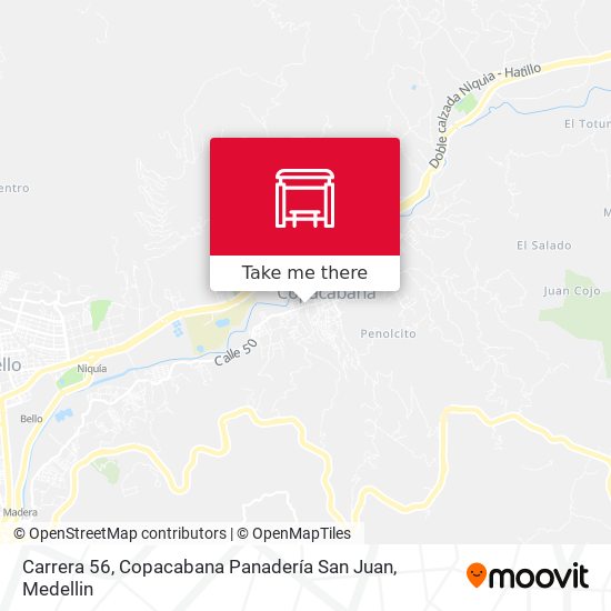 Mapa de Carrera 56, Copacabana Panadería San Juan