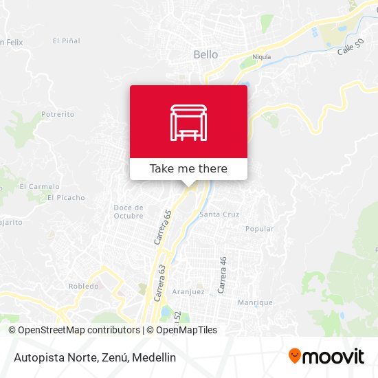 Autopista Norte, Zenú map