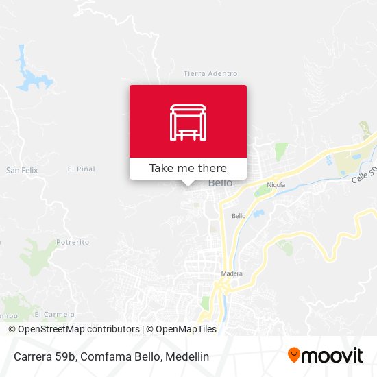 Carrera 59b, Comfama Bello map
