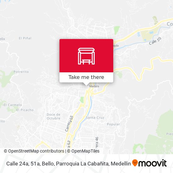 Mapa de Calle 24a, 51a, Bello, Parroquia La Cabañita