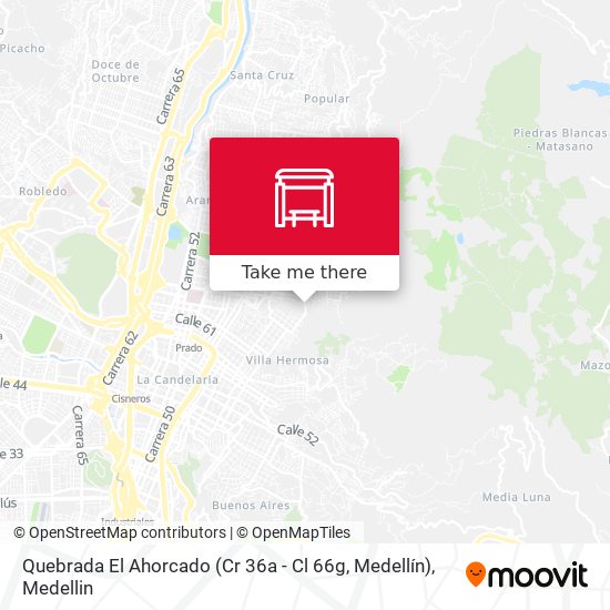 Mapa de Quebrada El Ahorcado (Cr 36a - Cl 66g, Medellín)