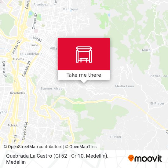 Mapa de Quebrada La Castro (Cl 52 - Cr 10, Medellín)