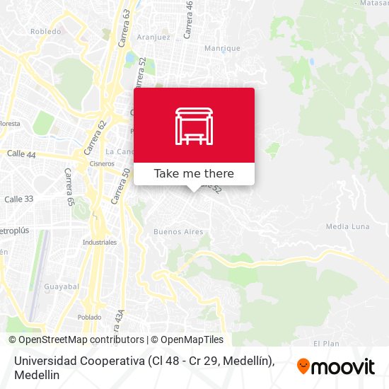 Universidad Cooperativa (Cl 48 - Cr 29, Medellín) map