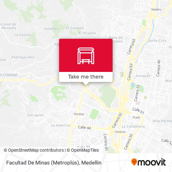 Mapa de Facultad De Minas (Metroplús)