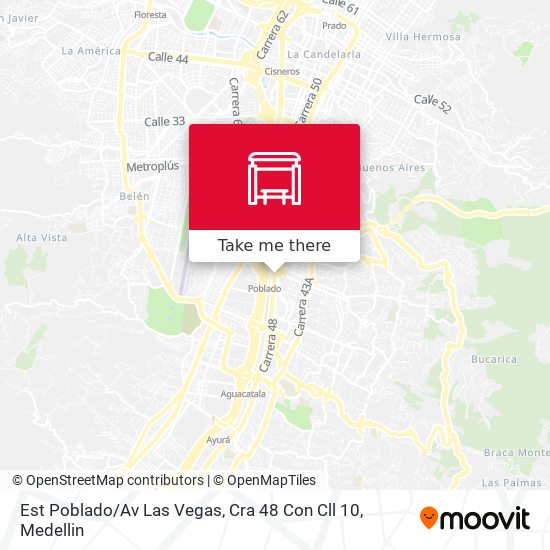 Mapa de Est Poblado / Av Las Vegas, Cra 48 Con Cll 10