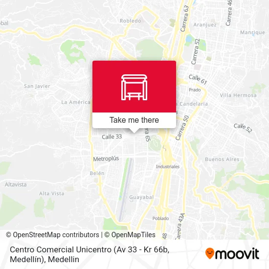 Centro Comercial Unicentro (Av 33 - Kr 66b, Medellín) map