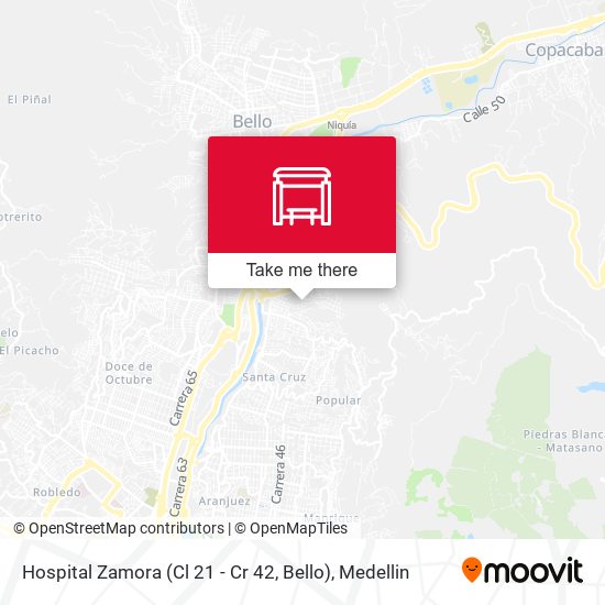 Hospital Zamora (Cl 21 - Cr 42, Bello) map