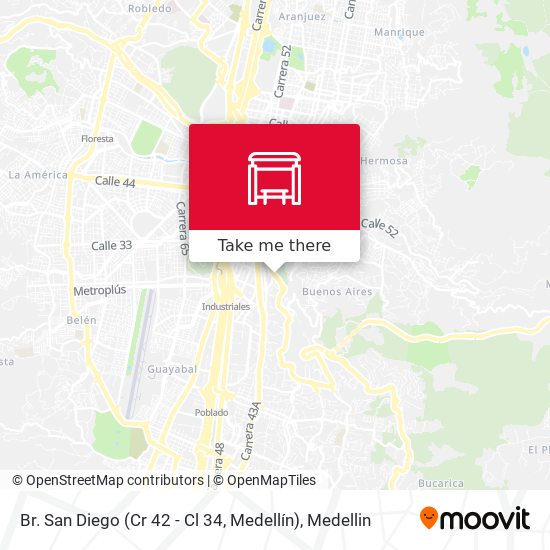 Mapa de Br. San Diego (Cr 42 - Cl 34, Medellín)