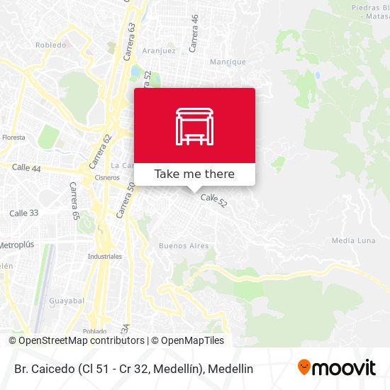 Mapa de Br. Caicedo (Cl 51 - Cr 32, Medellín)