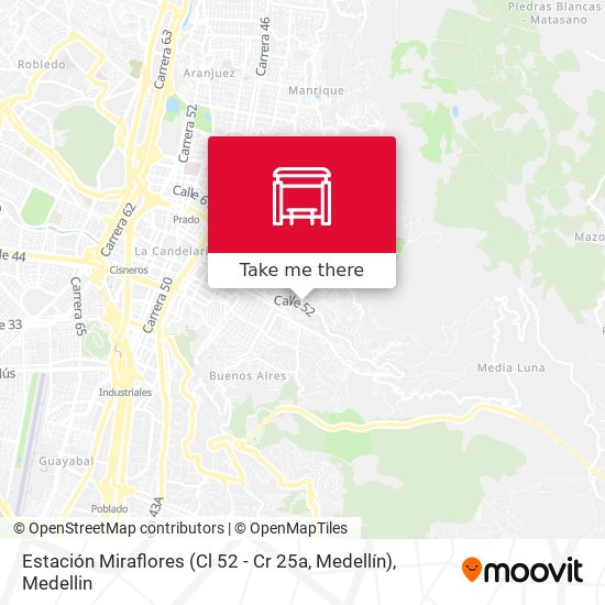Estación Miraflores (Cl 52 - Cr 25a, Medellín) map