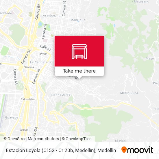 Mapa de Estación Loyola (Cl 52 - Cr 20b, Medellín)