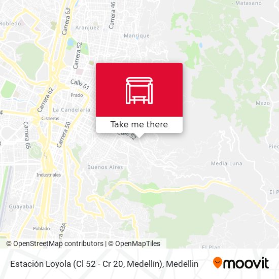 Estación Loyola (Cl 52 - Cr 20, Medellín) map