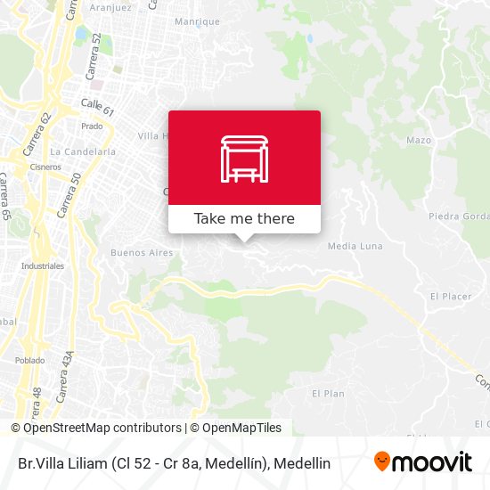 Mapa de Br.Villa Liliam (Cl 52 - Cr 8a, Medellín)