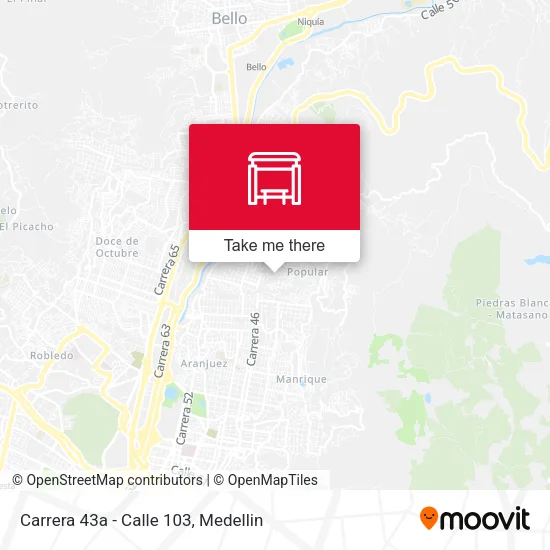 Carrera 43a - Calle 103 map