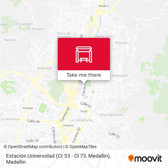Estación Universidad (Cr 53 - Cl 73, Medellín) map