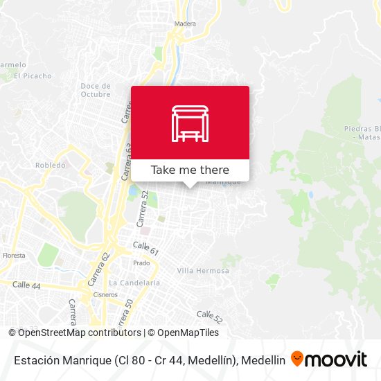 Mapa de Estación Manrique (Cl 80 - Cr 44, Medellín)