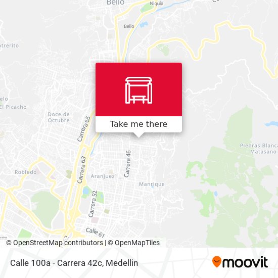 Mapa de Calle 100a - Carrera 42c