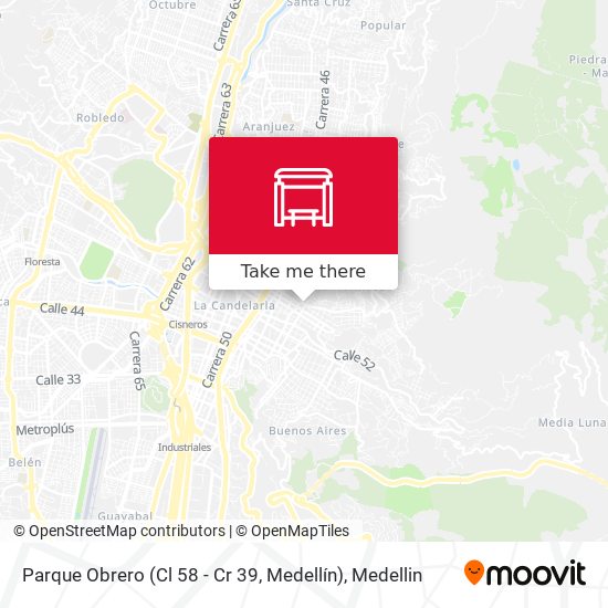 Mapa de Parque Obrero (Cl 58 - Cr 39, Medellín)