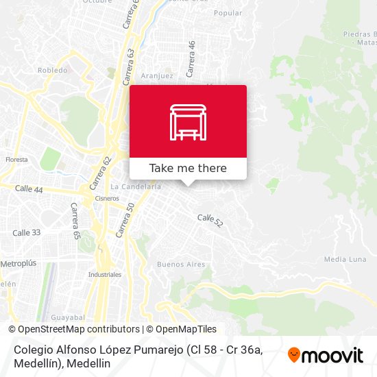 Mapa de Colegio Alfonso López Pumarejo (Cl 58 - Cr 36a, Medellín)