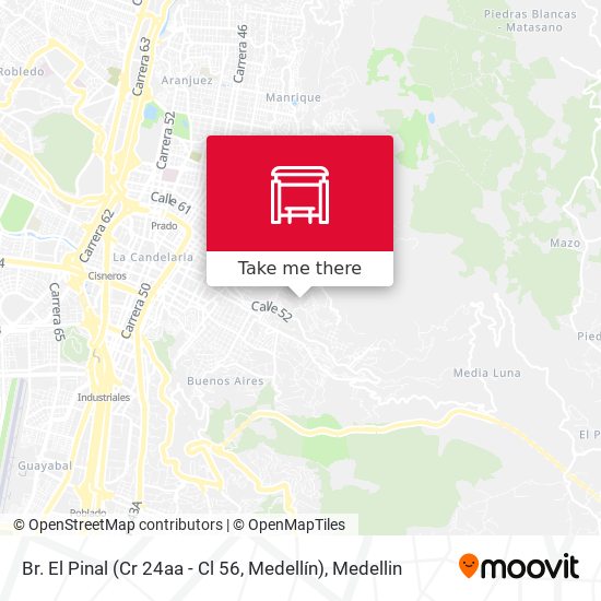 Mapa de Br. El Pinal (Cr 24aa - Cl 56, Medellín)