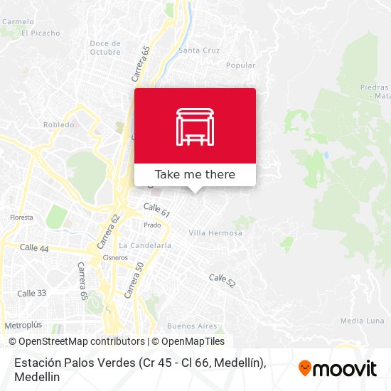 Estación Palos Verdes (Cr 45 - Cl 66, Medellín) map