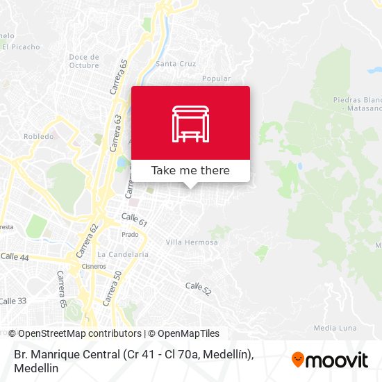 Mapa de Br. Manrique Central (Cr 41 - Cl 70a, Medellín)