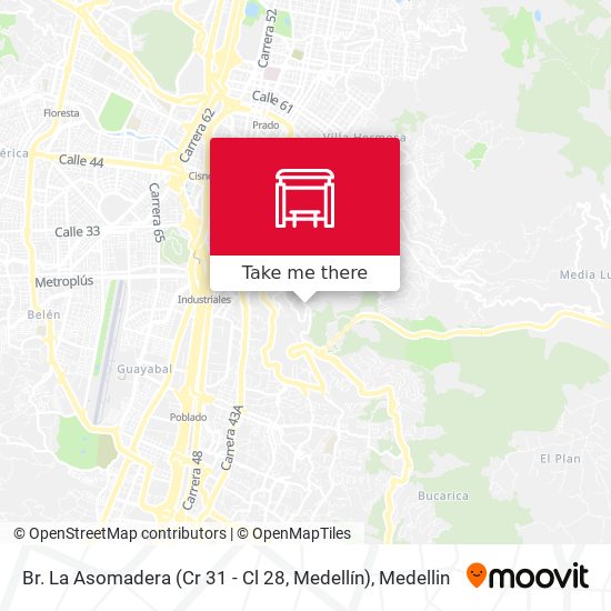 Br. La Asomadera (Cr 31 - Cl 28, Medellín) map