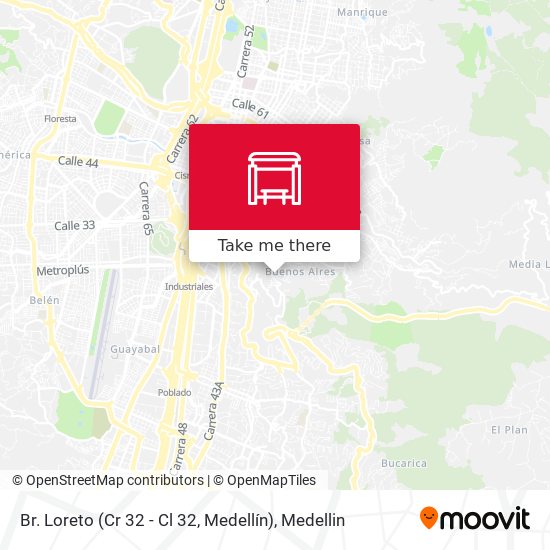 Br. Loreto (Cr 32 - Cl 32, Medellín) map