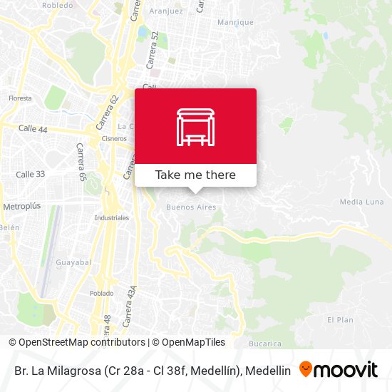 Br. La Milagrosa (Cr 28a - Cl 38f, Medellín) map