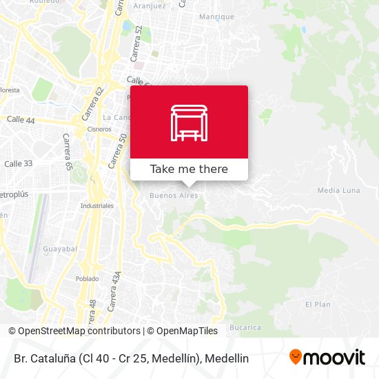 Mapa de Br. Cataluña (Cl 40 - Cr 25, Medellín)