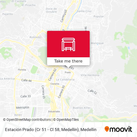 Estación Prado (Cr 51 - Cl 58, Medellín) map