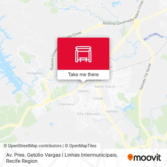 Av. Pres. Getúlio Vargas | Linhas Intermunicipais map