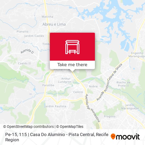 Pe-15, 115 | Casa Do Alumínio - Pista Central map