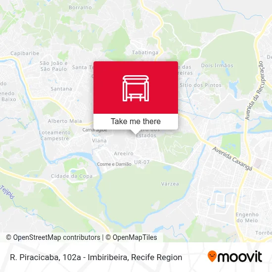 R. Piracicaba, 102a - Imbiribeira map