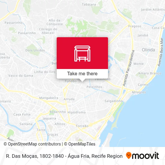 R. Das Moças, 1802-1840 - Água Fria map