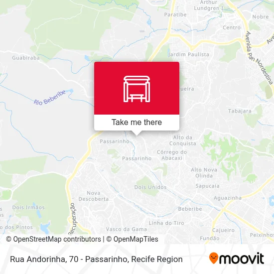 Rua Andorinha, 70 - Passarinho map