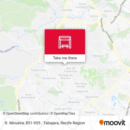 R. Mirueira, 851-955 - Tabajara map