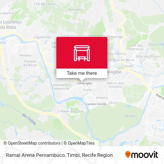 Ramal Arena Pernambuco, Timbi map