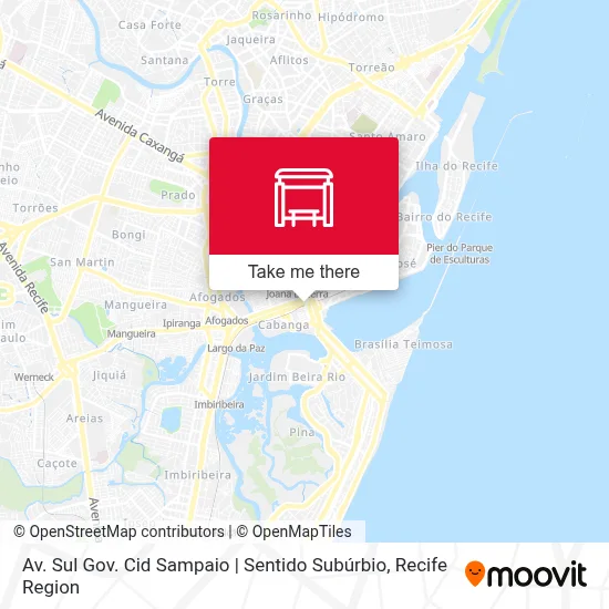 Av. Sul Gov. Cid Sampaio | Sentido Subúrbio map