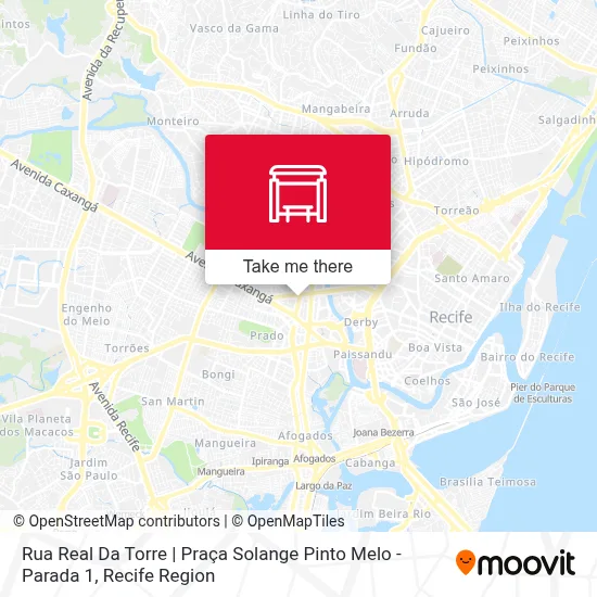 Rua Real Da Torre | Praça Solange Pinto Melo - Parada 1 map