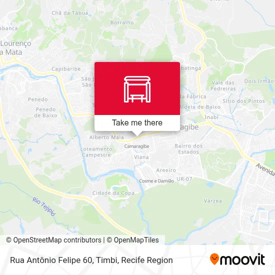 Rua Antônio Felipe 60, Timbi map