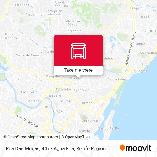 Rua Das Moças, 447 - Água Fria map