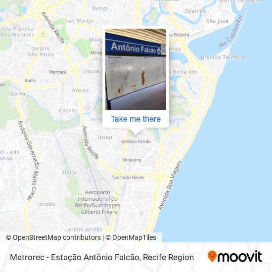Mapa Metrorec - Estação Antônio Falcão